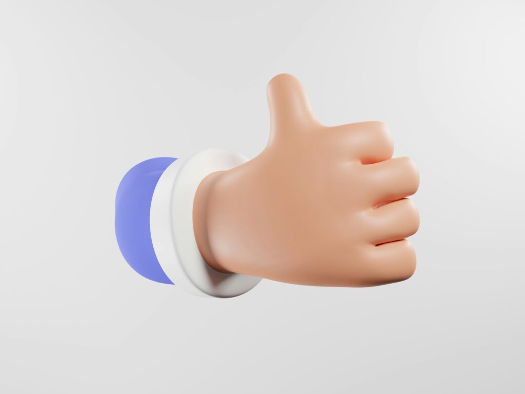 foster care process
a thumbs up hand with a blue and white sleeve